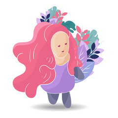 Vector graphics of cute kid illustration in park