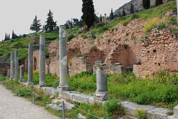 The Stoa of the Athenians  at Delphi, Greece - obrazy, fototapety, plakaty