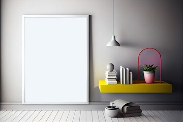 Blank Frame Mockup for Interior Design: Empty Wall in Lifestyle Room with Background