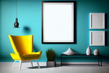 Blank Frame Mockup for Interior Design: Empty Wall in Lifestyle Room with Background
