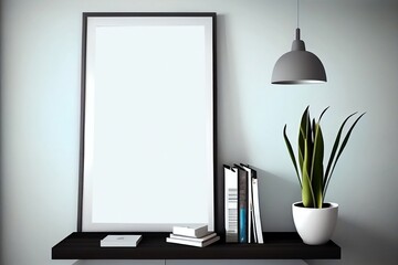 Fototapeta premium Blank Frame Mockup for Interior Design: Empty Wall in Lifestyle Room with Background