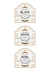 flame＿ wine_Champagne label：ベクター素材_ワイン・シャンパンラベル_デザイン_フレーム_テンプレート