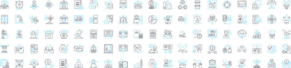 Social commerce vector line icons set. E-commerce, Networking, Sharing, Community, Marketplace, Selling, Buying illustration outline concept symbols and signs