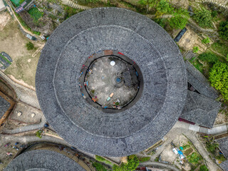 Fujian Tulou in top down view