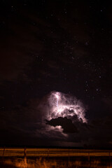 Lightning in night storm
