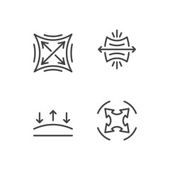 Elastic fabric outline icon isolated on white background