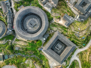 Fujian Tulou in top down view