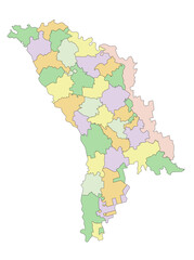 Moldova - Highly detailed editable political map.
