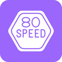 Vector Design 80 Speed Limit Icon Style