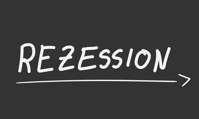 Rezession Kreide Tafel Sketch Schaubild Weiß