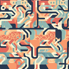 Bright abstract consciousness - Abstract Mindset Seamless Pattern
