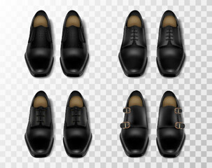 Black Leather Shoes Transparent Set