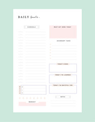 Daily weekly Goals planner.