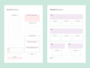 2 set of Daily weekly Goals planner.