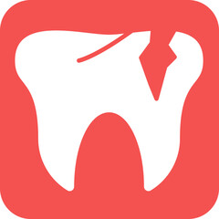 Vector Design Broken Tooth Icon Style