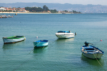 Fototapeta na wymiar Landscape of sea and coastline at Cangas