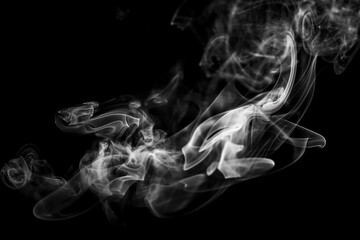 smoke against, isolated white image