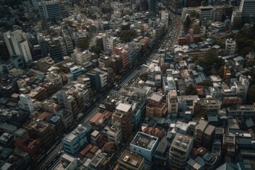 View of the city. Generative AI.