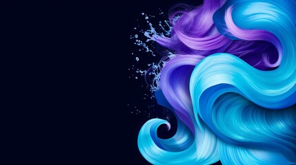 blue and purple hair background
