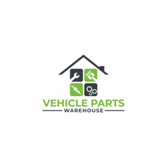 Vector automotive and service car parts shop logo design vector with a creative concept