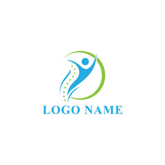 Vector human think health spirit and success logo design inspiration spine