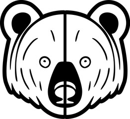 Vector logo with black and white bear design.