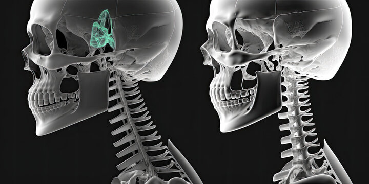Lateral x-ray image of cervical spine - Generative AI