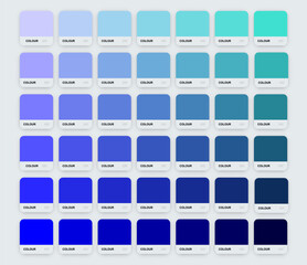 Blue shades color palette from dark blue to turquoise.