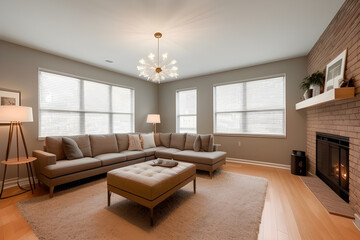 Fototapeta na wymiar Modern living room by Generative AI 