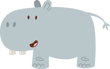 Hand drawn hippo