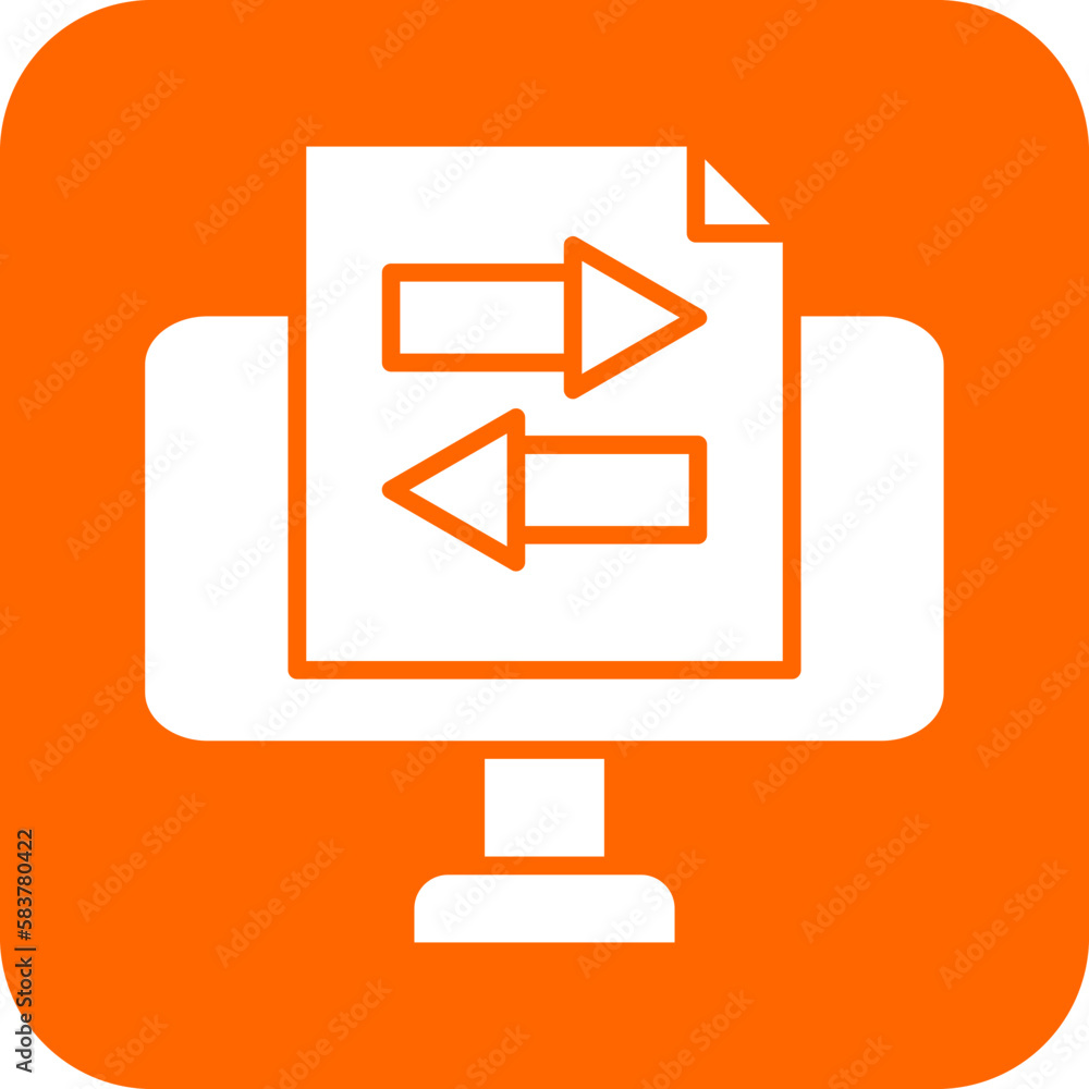 Poster vector design online file transfer icon style