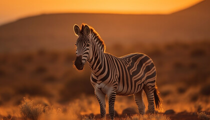 Obraz premium a black and white striped zebra in the sun