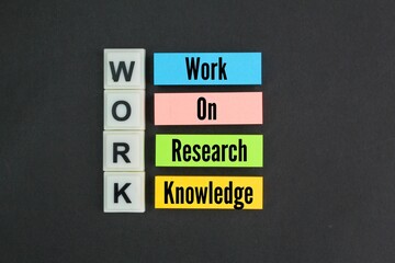 the word work with the meaning of working on research knowledge. the concept of the meaning of the word work