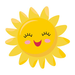 sun in flat style isolated