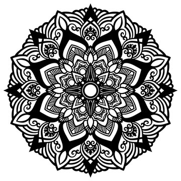 モノクロの可愛らしい模様のマンダラアート