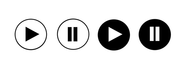 Play and Pause button set for Video Audio Player.