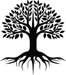 Yggdrasil tree, vector isolated on white background, vector illustration.