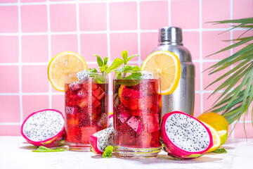 Pitahaya or dragon fruit mojito