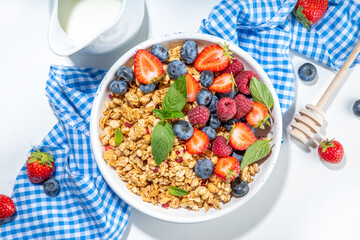 Healthy breakfast granola with berry