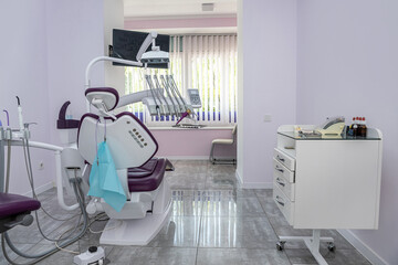 view of a beautiful empty clean professional dental office.