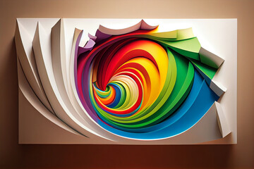 picture rainbow on the wall modern element of the interior in the house illustration Generative AI