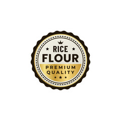 Rice Flour label or Rice Flour Seal Vector Isolated in Flat Style. Best Rice Flour label vector for packaging design element. Rice Flour label sign vector isolated for product design element.