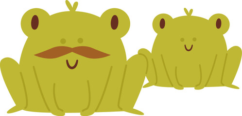 Baby animal frog with dad