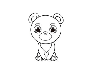 Bear vector isolated outline icon. Bear animal vector icon. Bear icon 
