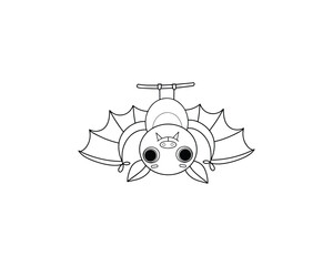 Bat vector isolated outline icon. Bat animal vector icon. Bat icon 