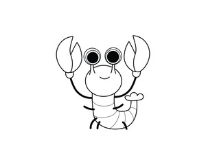 Cancer vector isolated outline icon. Cancer animal vector icon. Cancer icon 