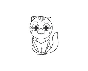 Cat vector isolated outline icon. Cat animal vector icon. Cat icon 