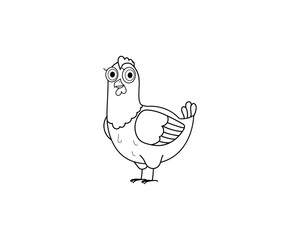 Chicken vector isolated outline icon. Chicken animal vector icon. Chicken icon 