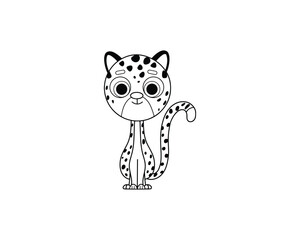 Cheetah vector isolated outline icon. Cheetah animal vector icon. Cheetah icon 