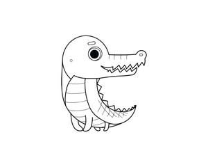 Crocodile vector isolated outline icon. Crocodile animal vector icon. Crocodile icon 
